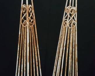 Vintage Rustic Topiary Trellis Duo