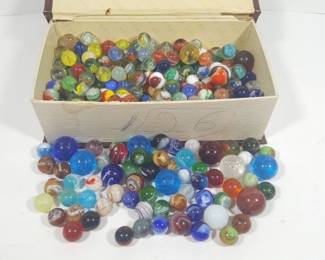 Old Box Full Of Marbles