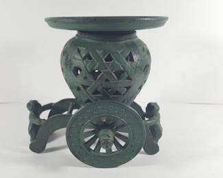 Vintage Japanese Cast Iron Ikebana Flower Planter Garden Statue