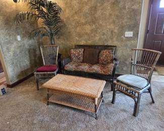 FivePiece Wicker Rattan Seating Set