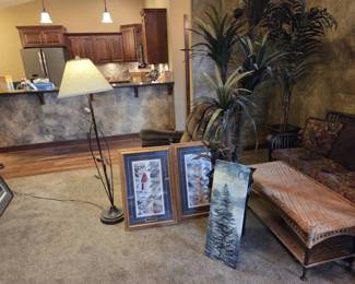 Home Dcor Lot  Mark Daehlin Framed Art, Floor Lamp, Artificial Plant