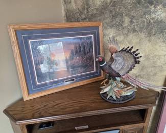 003 Wildlife Art Print  Italian Pheasant Sculpture  Cabin Scene Collection