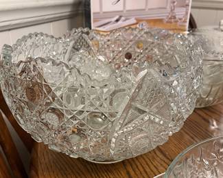 Crystal punch bowl set