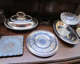 Large selection of antique/vintage silverplate