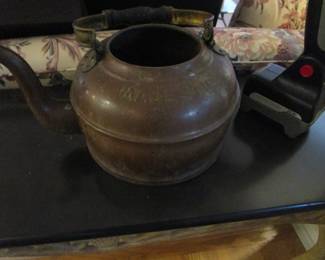 Antique brass tea pot