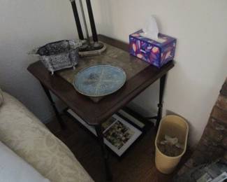 Industrial table with metal legs