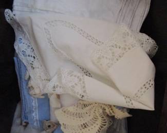 Lots of antique and vintage linens