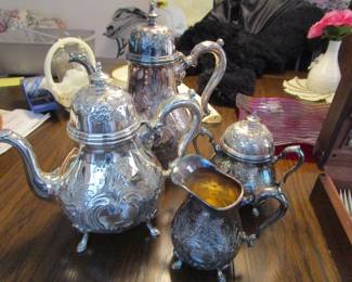 Silver plate tea set