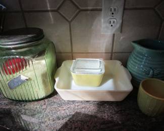 Vintage kitchen including some pyrex