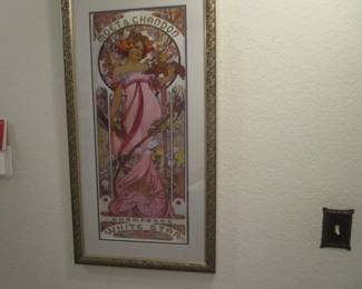 Vintage framed Moet poster