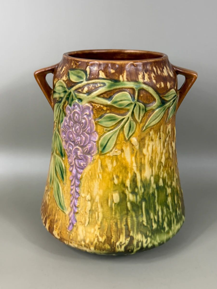 ROSEVILLE POTTERY WISTERIA DOUBLE HANDLE VASE
