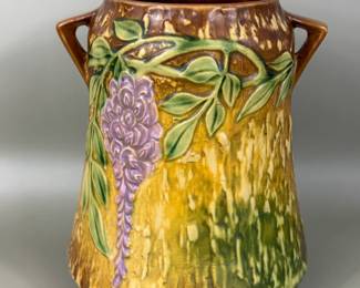 ROSEVILLE POTTERY WISTERIA DOUBLE HANDLE VASE