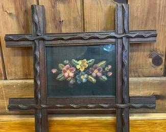 VINTAGE NEEDLEPOINT FRAMED ART