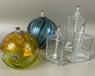 GLASS OIL BURNING LAMPS