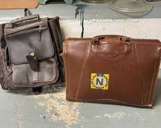 VINTAGE LEATHER BACKPACK & BRIEFCASE