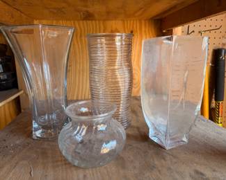 CLEAR GLASS FLOWER VASES HOOSIER GLASS  TELEFLORA
