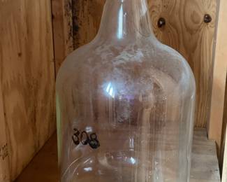 VINTAGE 5 GALLON GLASS LABORATORY BOTTLE CARBOY ATRIUM