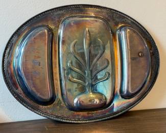 VINTAGE SILVER PLATE MEAT SERVING PLATTER