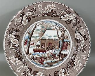 JOHNSON BROS ENGLAND HISTORIC AMERICA THANKSGIVING TRANSFERWARE PLATE