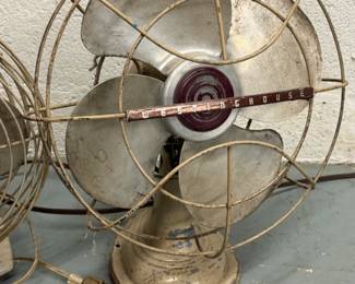 VINTAGE INDUSTRIAL STYLE OSCILLATING FANS WESTINGHOUSE & GENERAL ELECTRIC