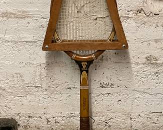 VINTAGE WOOD TENNIS RACKET MERCER BEASLEY 