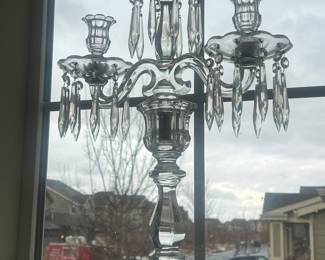 Pair of crystal candelabra 