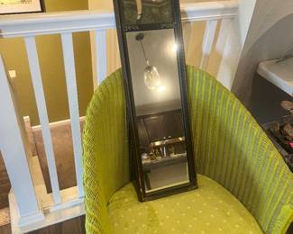 Wicker & trumeau mirror