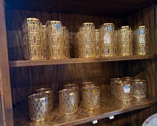 Rare Imperial Shoji Trillis 22K gold glasses