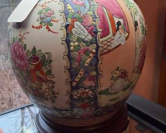 Hand painted oriental lamp