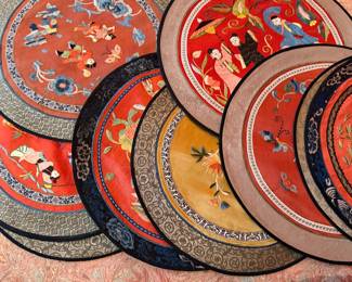 Embroider silk placemats