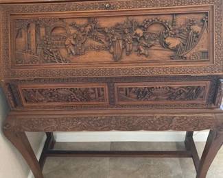 hand carved desk