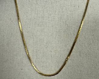 14K Yellow Gold DiamondCut Herringbone Chain Necklace  5.25g