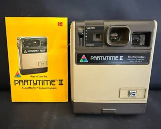 Kodak Partytime II Kodamatic Instant Camera with Original Instruction Manual