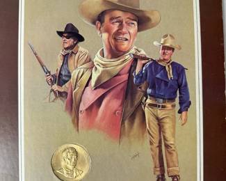 Official John Wayne Commemorative Medallion w  Certificate  Folder