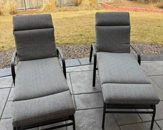 Outdoor Patio Seating Set with Chaise Lounges and Cushioned Sofa