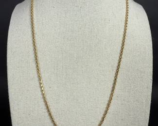 14K Yellow Gold Rope Chain Necklace  7.32g