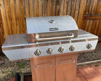 Nexgrill 5Burner Stainless Steel Propane Gas Grill with Side Shelves and Full Propane Tank