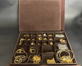 Large Vintage Jewelry Lot 12K Gold Plated  2.81g Sterling Silver Mixed Estate