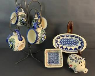 Polish Pottery Collection  Zaklady Boleslawiec  Manufaktura 9 pcs