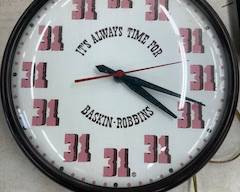 baskins robbins clock