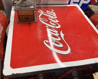 coca cola enamel table