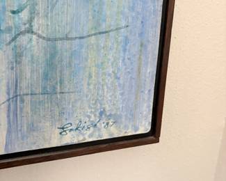 Signature on large-scale acrylic