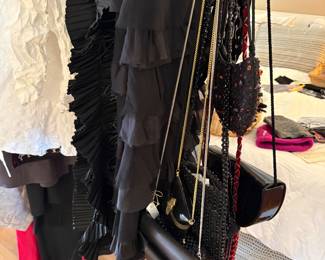 Evening purses and scarves