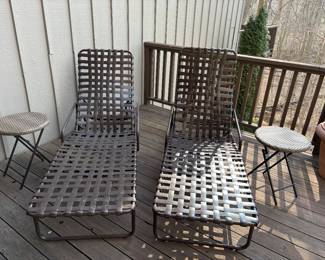 Tropitone chaise loungers - set of 2 and side tables (4 available)