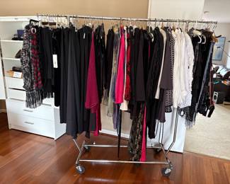 Black-tie and evening separates, dresses, jackets, scarves and purses 