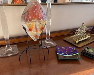 Sandcast glass face by Diane Ferland