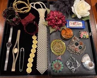 Watches, pendants, bracelets, and pins 