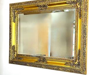 Beautiful Beveled Baroque Gilt Wall Mirror 