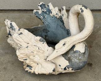 Vintage Swan Planter With Beautiful Patina 
