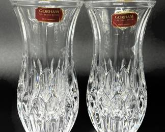 Pair of Gorham Crystal Bud Vases 